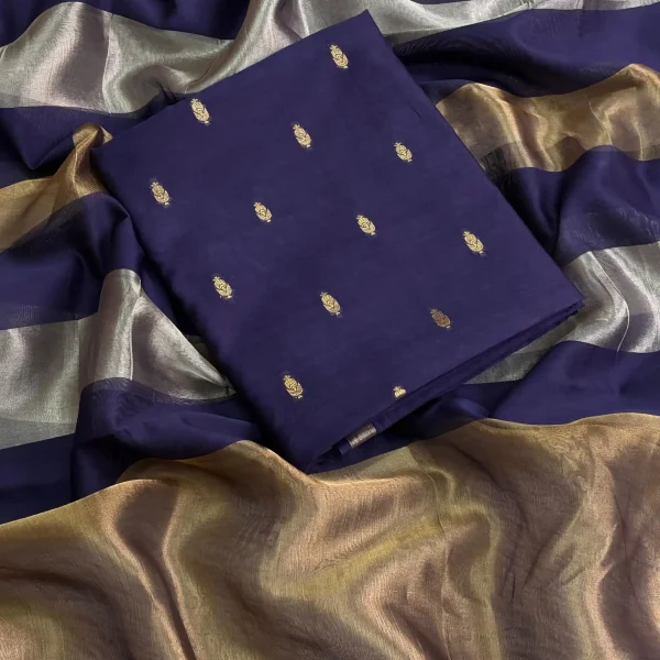 CHANDERI SILK SUIT SET (Blue)