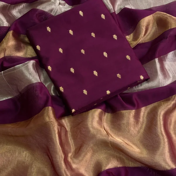 CHANDERI SILK SUIT SET (Jamuni)