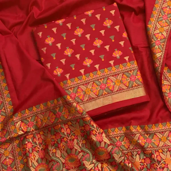 PURE JAMDANI SUIT SET (Red)