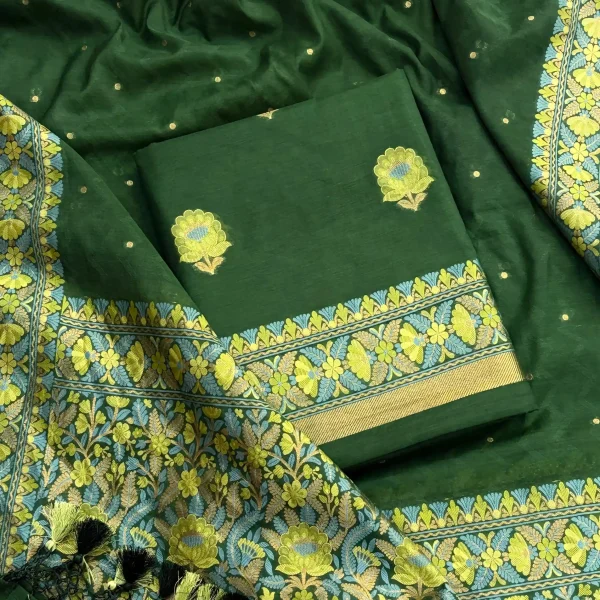 PURE JAMDANI SUIT SET Printed (Green)
